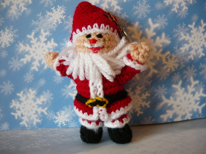 Häkelanleitung Weihnachtsmann Schlüsselanhänger / Geschenkanhänger