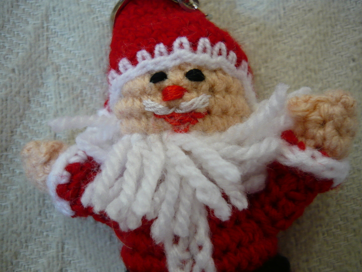 Häkelanleitung Weihnachtsmann Schlüsselanhänger / Geschenkanhänger