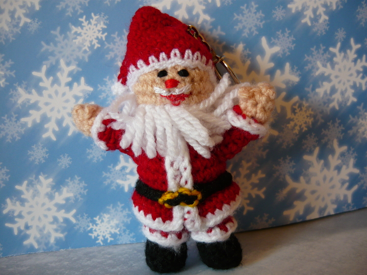 Häkelanleitung Weihnachtsmann Schlüsselanhänger / Geschenkanhänger