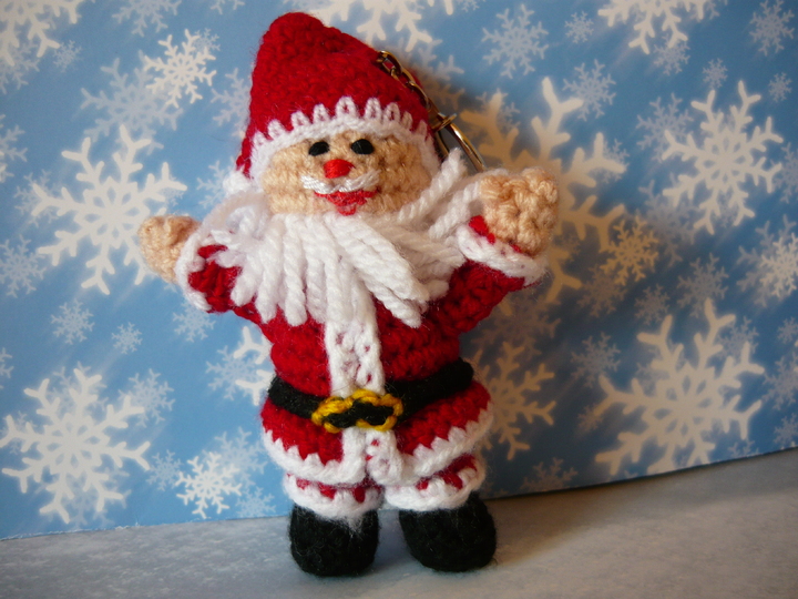 Häkelanleitung Weihnachtsmann Schlüsselanhänger / Geschenkanhänger