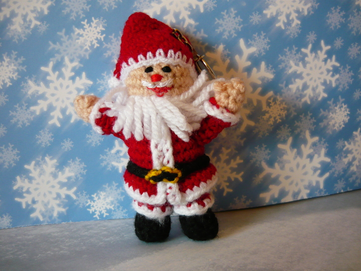 Häkelanleitung Weihnachtsmann Schlüsselanhänger / Geschenkanhänger