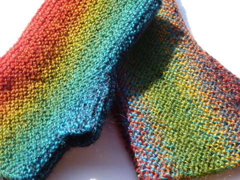 Stulpen oder Pulswärmer längsgestrickt