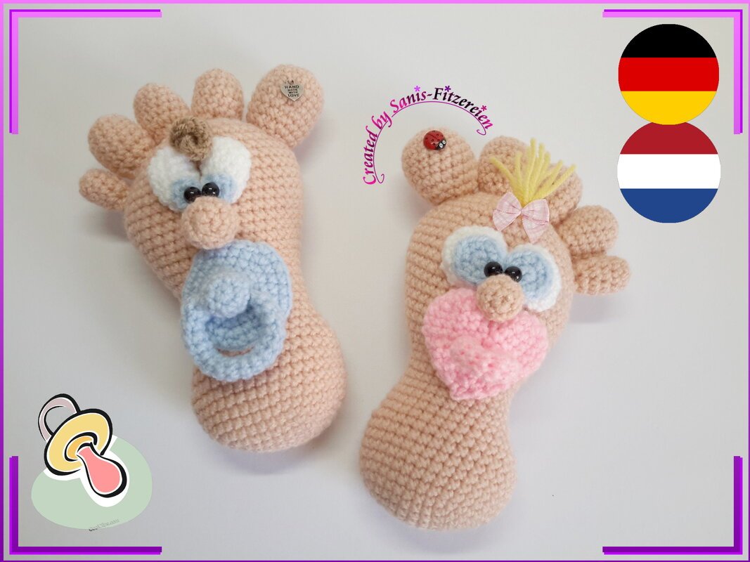 Häkelanleitung Kleine Füßchen, Amigurumi, Baby - Bild 2