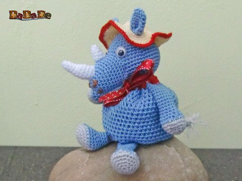 Geschenke-Tasche oder Adventskalender Tiere, Nashorn - gehäkelt von Dadade 