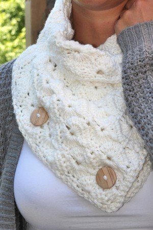 crochet pattern shawl collar "wintertime"