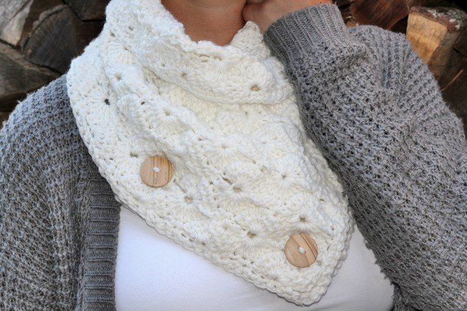 crochet pattern shawl collar "wintertime"