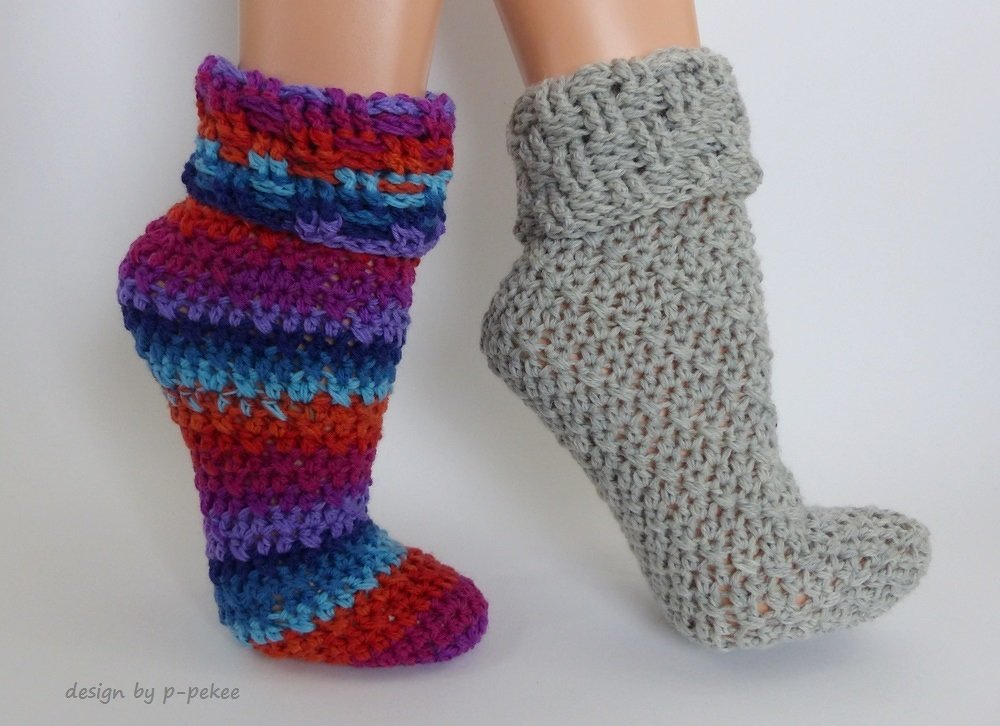 "Easy-Spiralsoks" gehäkelte dicke Kuschelsocken Gr. 34 - 45 - Bild 2