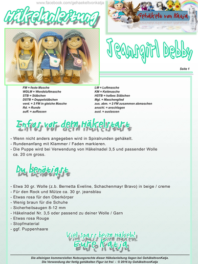 Jeansgirl Debby Puppen-Häkelanleitung