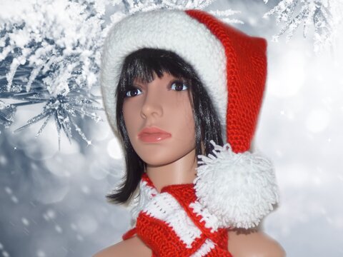 Häkelanleitung - Nikolausmütze mit Schal - sehr einfach