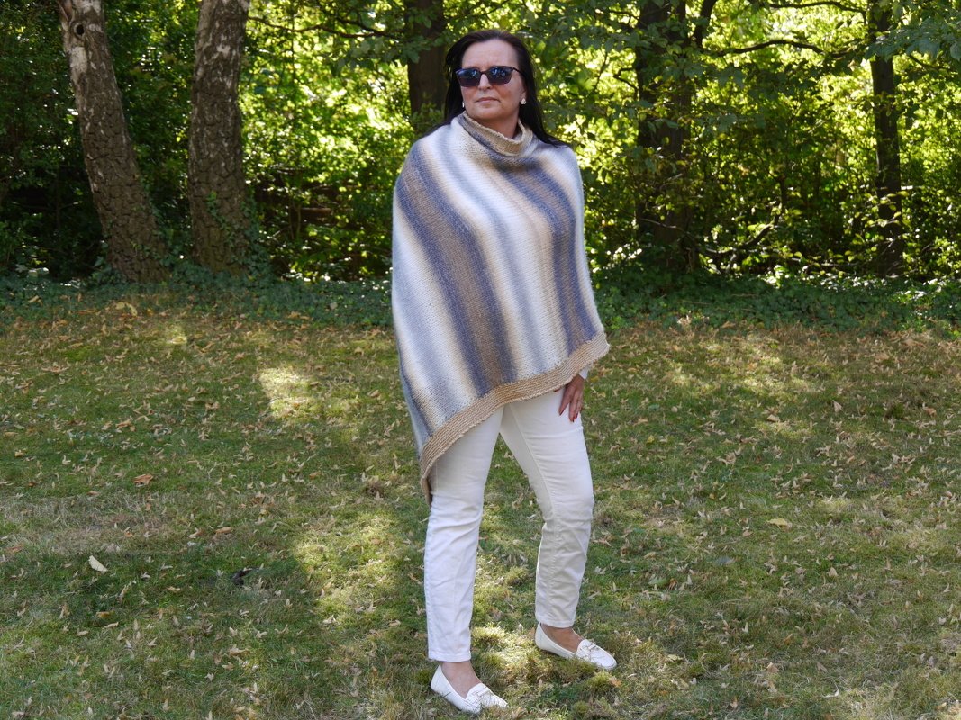 Strickanleitung/Häkelanleitung  Poncho S-XXXL Herbstdesign No.5 - Bild 2