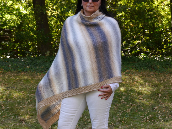 Strickanleitung/Häkelanleitung  Poncho S-XXXL Herbstdesign No.5