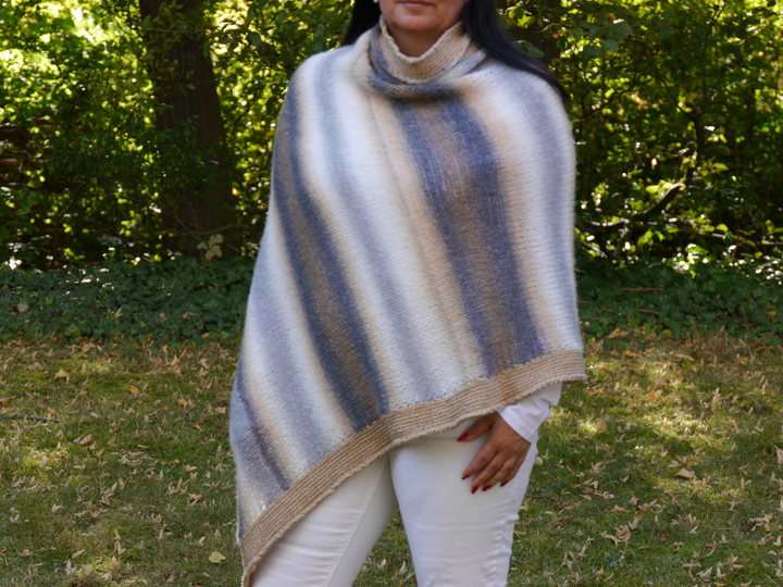Strickanleitung/Häkelanleitung  Poncho S-XXXL Herbstdesign No.5