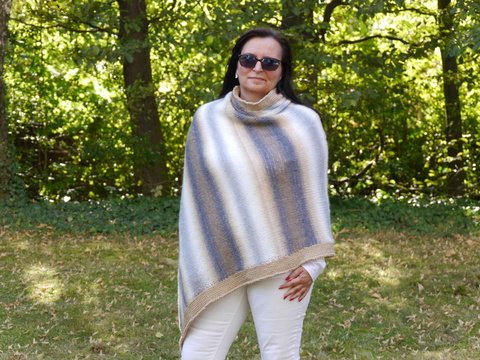 Strickanleitung/Häkelanleitung  Poncho S-XXXL Herbstdesign No.5