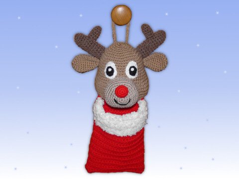Häkelanleitung süßer Rentier Nikolausbeutel
