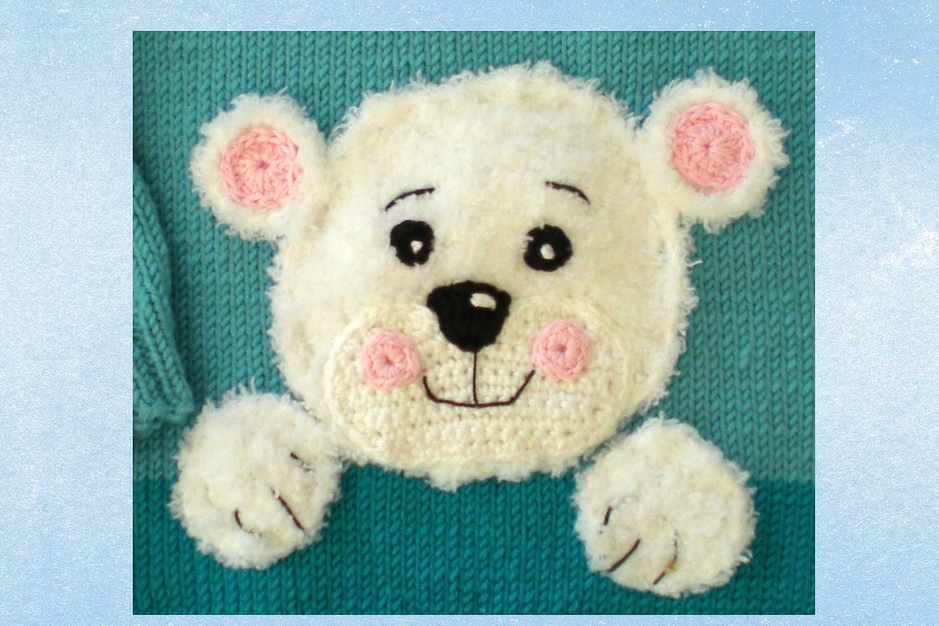 Babypulli Eisbär Strickanleitung für Größe 80/86 und 92/98