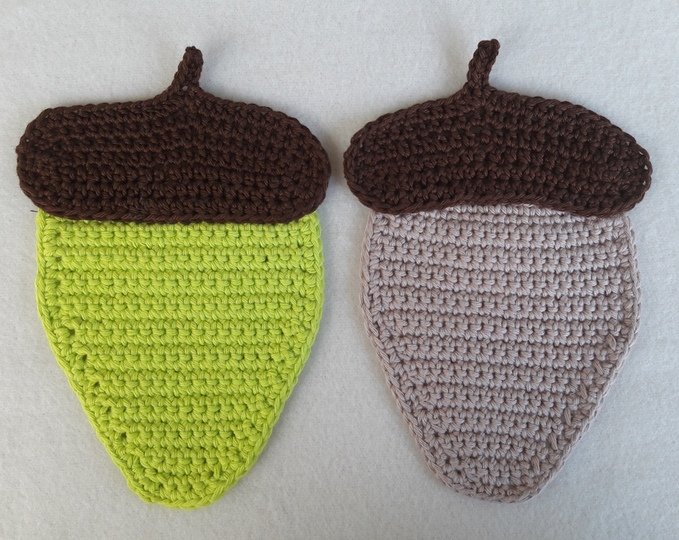 Eichel - Häkeluntersetzer