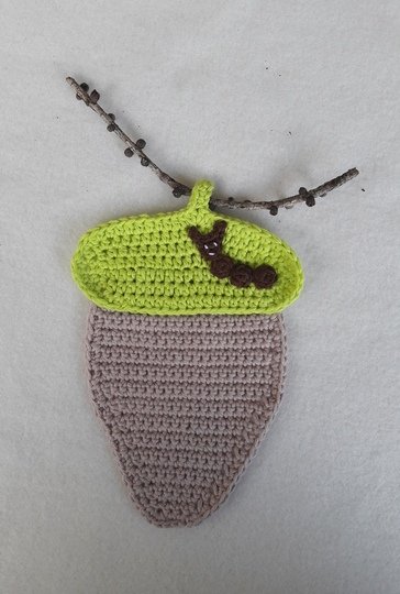 Eichel - Häkeluntersetzer