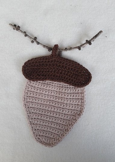 Eichel - Häkeluntersetzer