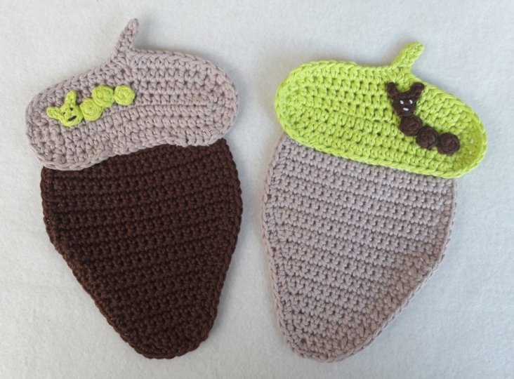 Eichel - Häkeluntersetzer