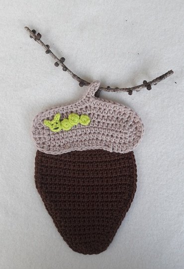 Eichel - Häkeluntersetzer