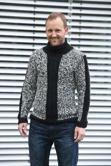 Herrenpulli aus hatnut double gestrickt
