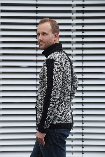Herrenpulli aus hatnut double gestrickt