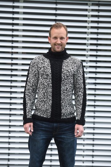 Herrenpulli aus hatnut double gestrickt