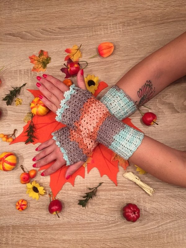 Häkelanleitung Armstulpen/Pulswärmer "Nici"