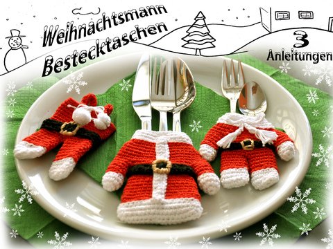 Weihnachtsmann - Bestecktasche, Serviettentasche 