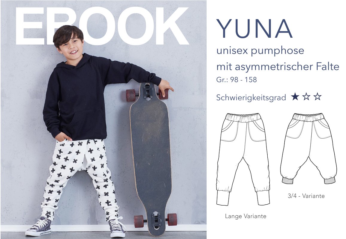 Yuna - unisex Pumphose mit asymmetrischer Falte E-Book