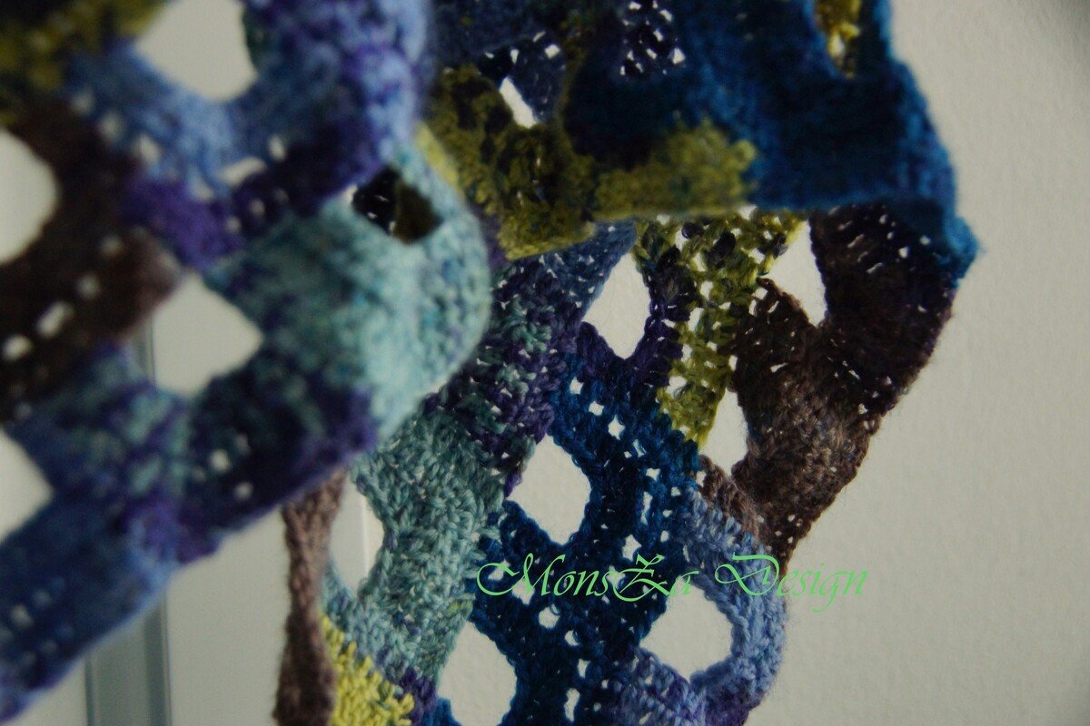Ocean Beach - triangular shawl - crochet