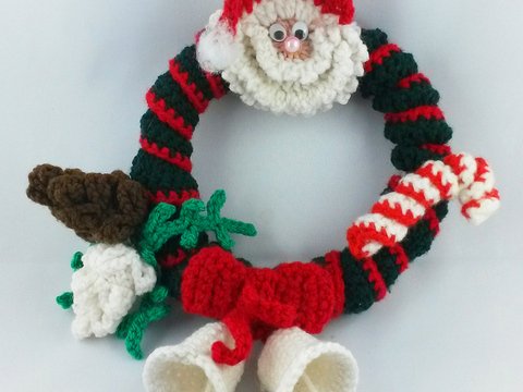 Weihnachtstürkranz- Häkelanleitung