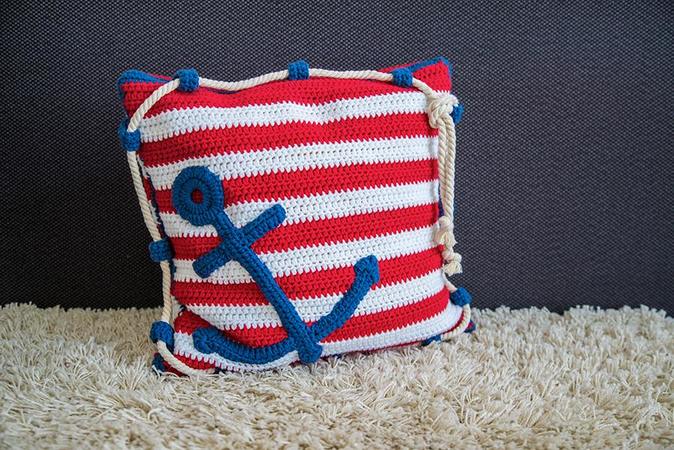 Crochet Pattern Anchor Pillow
