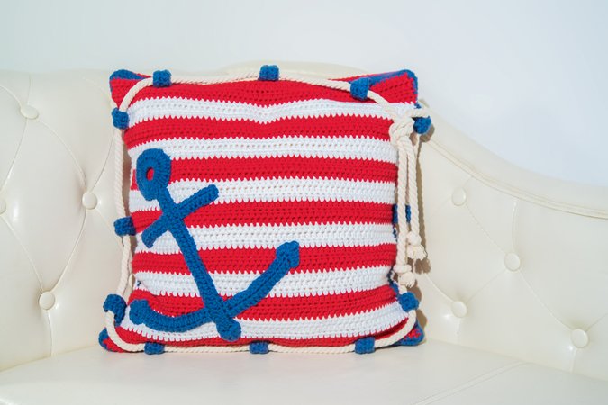 Crochet Pattern Anchor Pillow
