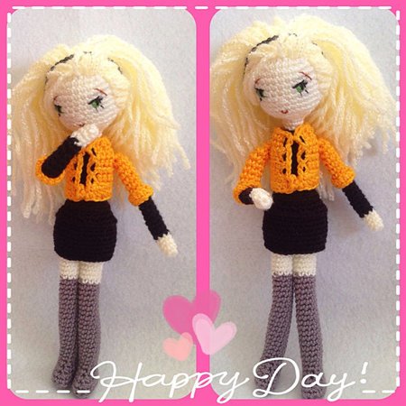 Crochet Pattern Blonde Girl Amigurumi PDF