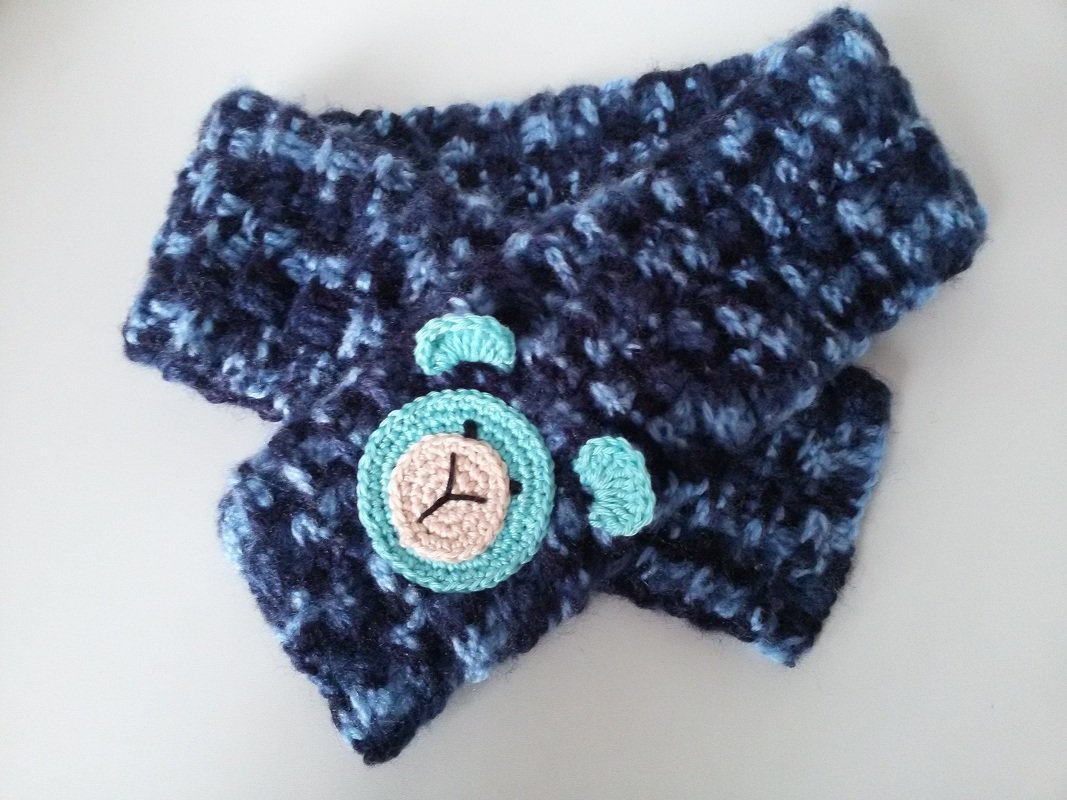 Häkelanleitung Reliefschal mit Mausapplikation