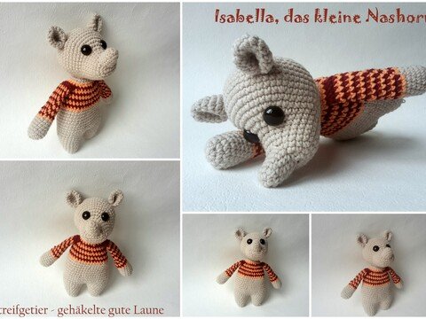 Häkelanleitung Isabella, das kleine Nashorn