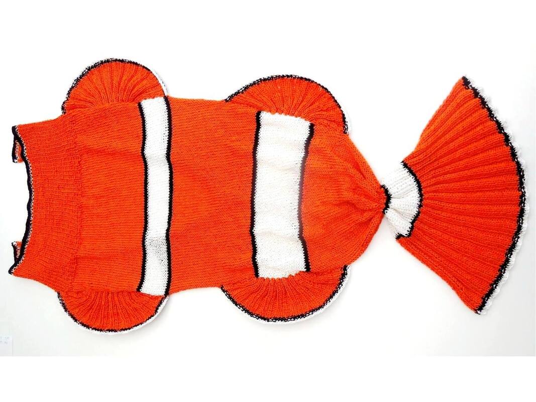 Clownfischdecke - Schlupfdecke - Strickanleitung