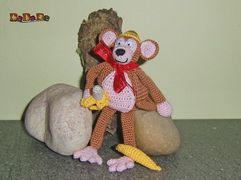 Geschenke-Tasche oder Adventskalender Tiere, Affe - gehäkelt von Dadade 