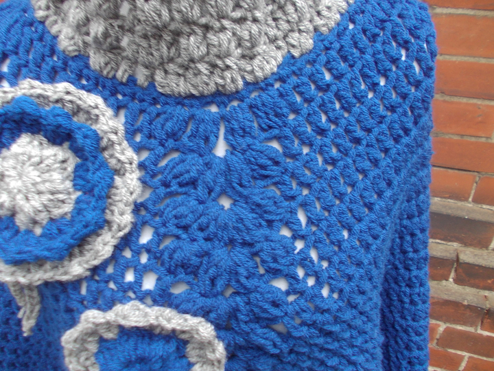 Häkel-Poncho, Umhang one size, (Anleitung ohne Blumen!!)