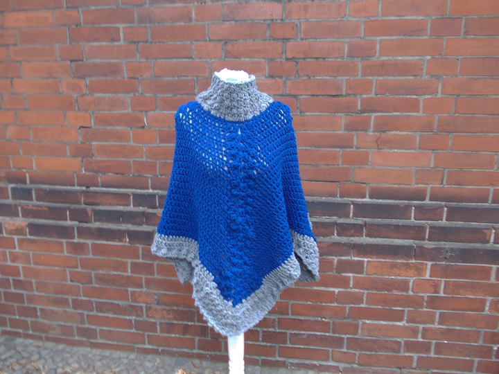 Häkel-Poncho, Umhang one size, (Anleitung ohne Blumen!!)