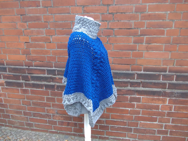 Häkel-Poncho, Umhang one size, (Anleitung ohne Blumen!!)