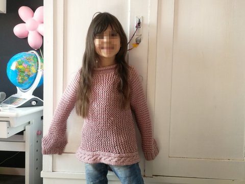 **Strickanleitung** Mädchen Kuschel Pulli