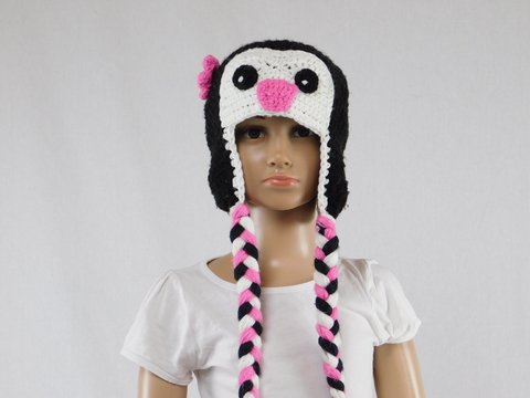 **Häkelanleitung** Kinder Pinguin Mütze