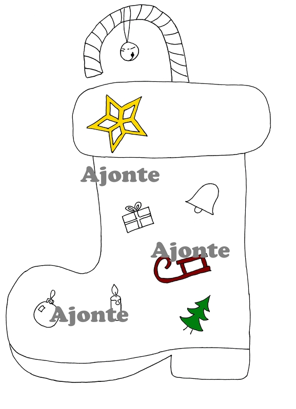 Ausmalbild - Window Color Vorlage - Weihnachtsstiefel