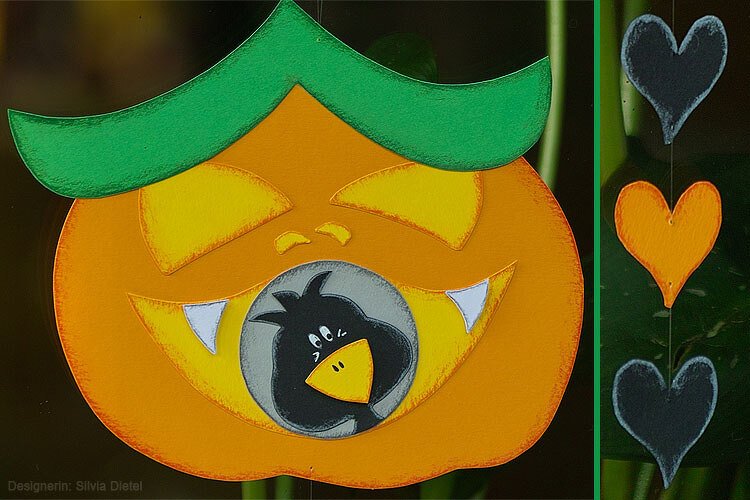 Fensterbild – „Halloweenvogelhaus“