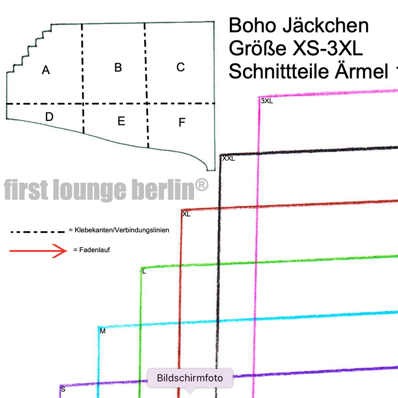 Boho *** E-Book Wende Jacke Blazer in 7 Größen XS-3XL Schnittmuster & Nähanleitung - Nähen für Anfänger DIY Design von firstloungeberlin - Bild 7