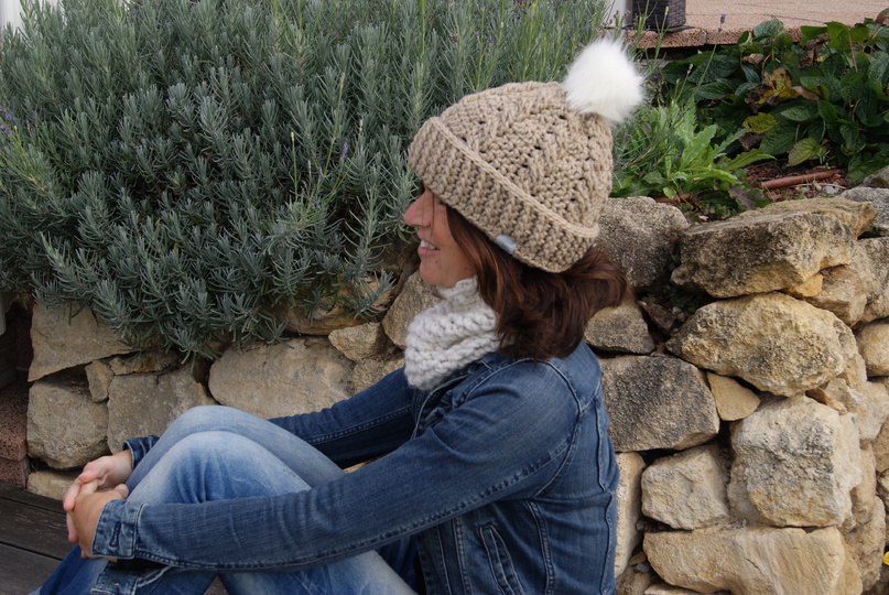 Häkelanleitung Mütze mit Zopfmuster