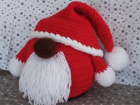 Häkelanleitung Geschenkverpackung / Türstopper, Fredo der Weihnachtssack,