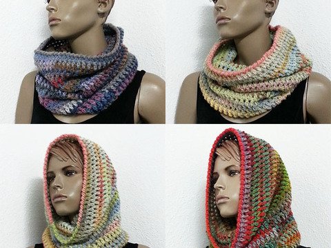 Häkelanleitung Loop Schlauchschal Kunterbunt